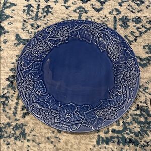 Bordallo Pinheiro Majolica Grape Blue Platter Portugal serving